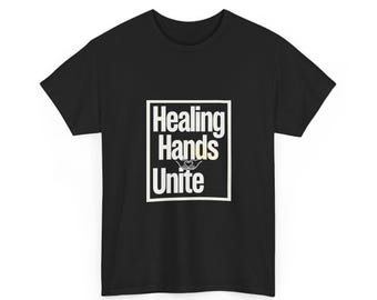 Camiseta de enfermera, regalo de agradecimiento para enfermeras, camiseta con la frase "Manos que sanan", regalo de Navidad para enfermeras, camiseta para trabajadores de la salud.