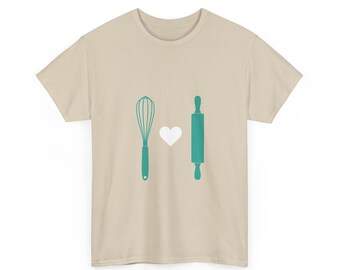 Camiseta de repostería, regalo para repostera, camiseta con rodillo y batidor, regalo navideño de repostería para mamá, camiseta de repostera casera.
