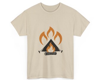Camiseta de camping, camiseta con estampado de fogata, regalo para campistas (para él o para ella), regalo de Navidad para campistas, camiseta para actividades al aire libre.