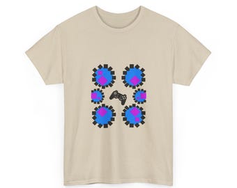 Camiseta retro para gamers, camiseta con diseño de mando de videojuegos pixelado, regalo para gamers, regalo de Navidad para gamers.