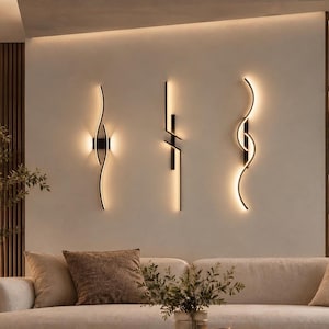 Applique murale moderne, éclairage LED à intensité variable avec télécommande, design en aluminium