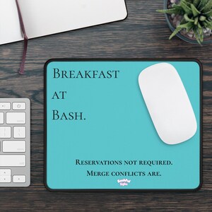 Breakfast at Bash Mouse Pad | Geek Humor, Coding Desk Mat | Programmer Tech Gift