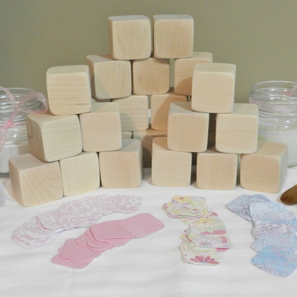 Baby Shower DIY Wooden Blocks Baby Block Decorating Kit