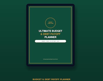 Ultimativer Budgetplaner und Schuldenabbau-Tracker | Verlinkter digitaler Finanzplaner (PDF) | Druckbare Geldmanagement-Vorlage