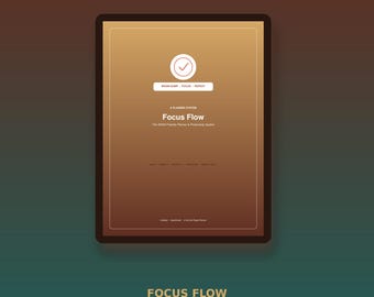 Fokus-Flow-Planer für ADHS | Hyperlink-Produktivitätssystem, Brain-Dump-Tracker (Digitaler Download)
