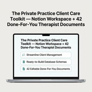 Kit de Ferramentas para Atendimento ao Cliente em Consultório Particular — Espaço de Trabalho Notion + 42 Documentos Prontos para Uso para Terapeutas imagem 2