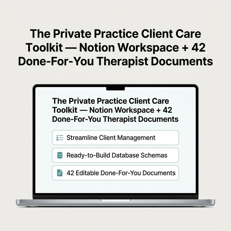 Kit de Ferramentas para Atendimento ao Cliente em Consultório Particular — Espaço de Trabalho Notion + 42 Documentos Prontos para Uso para Terapeutas imagem 2