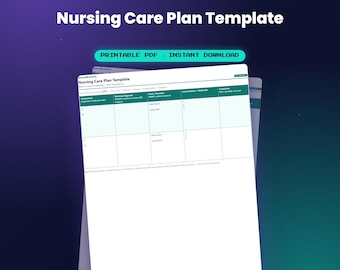 Nursing Care Plan Template (Printable) — by NurseBrainCo