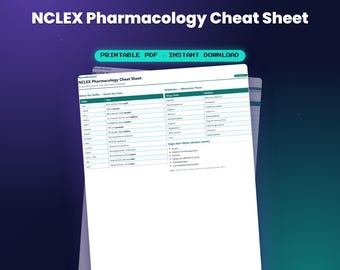 NCLEX Pharmacology Cheat Sheet — by NurseBrainCo