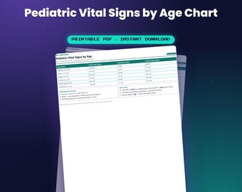 Pediatric Vital Signs by Age Chart — by NurseBrainCo