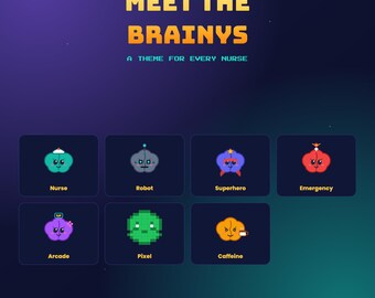 Brainy Mascot Report Sheets – 7 Nurse Themes (PDF Download)