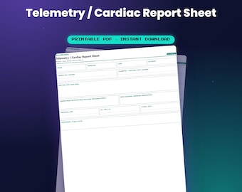 Telemetry / Cardiac Report Sheet — by NurseBrainCo