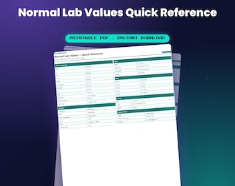 Normal Lab Values Quick Reference — by NurseBrainCo