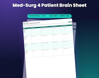 Med-Surg 4 Patient Brain Sheet — by NurseBrainCo