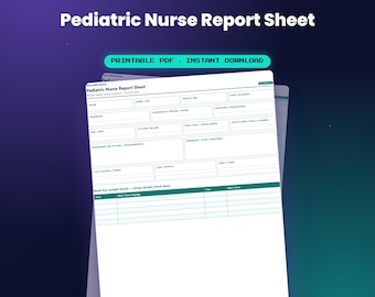 Pediatric Nurse Report Sheet — by NurseBrainCo