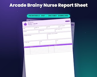 Arcade Brainy Nurse Report Sheet (Retro) — by NurseBrainCo