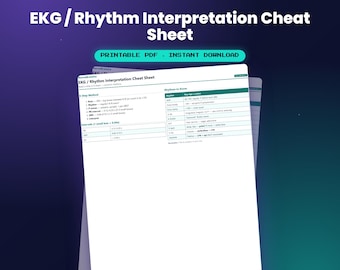 EKG / Rhythm Interpretation Cheat Sheet — by NurseBrainCo