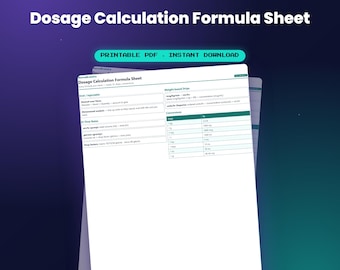 Dosage Calculation Formula Sheet — by NurseBrainCo