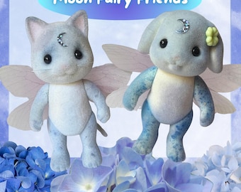 Famílias Sylvanian personalizadas Calico Critters Amigos da Fada da Lua Gato e Coelho