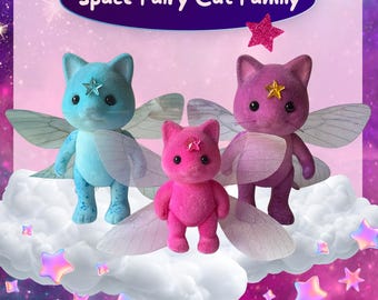 Família personalizada Sylvanian Families Calico Critters Space Fairy Star Cat