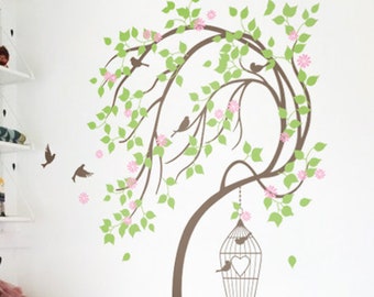 Baby Nursery Wall Decals Tree Wall Decal Kids room wall Cherry Blossom Tree Wall Decor Mural Sticker Decoration Wall Art KC032