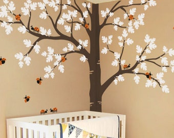 Tree Wall Decal -  Nursery Wall Decoration - Tree Wall Sticker - Full Corner Tree decal - Large: approx 93" x 123" - KC036