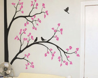 Large Tree Wall Decal Baby Nursery Wall Sticker Decor Corner Tree Wall Mural Wall Art Wall Tattoo - KC001