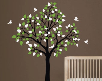 Baby Nursery Tree Wall Decal Wall Sticker - Tree Wall Decal - Tree Decals - Large: approx 77" x 61" - KC020