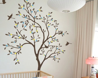 Baby Nursery Tree Wall Decal Wall Sticker - Tree Wall Decal - Tree Decals - Large: approx 85" x 54" KC012