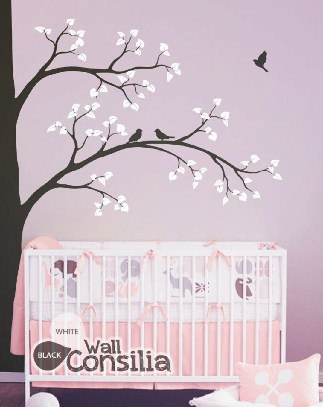 Large Tree Wall Decal Nursery Wall Decoration Corner Tree Wall Sticker ...