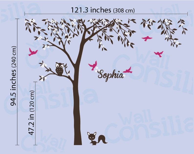 Baby Nursery Wall Decals Tree Wall Decal Tree Decal Owl Etsy