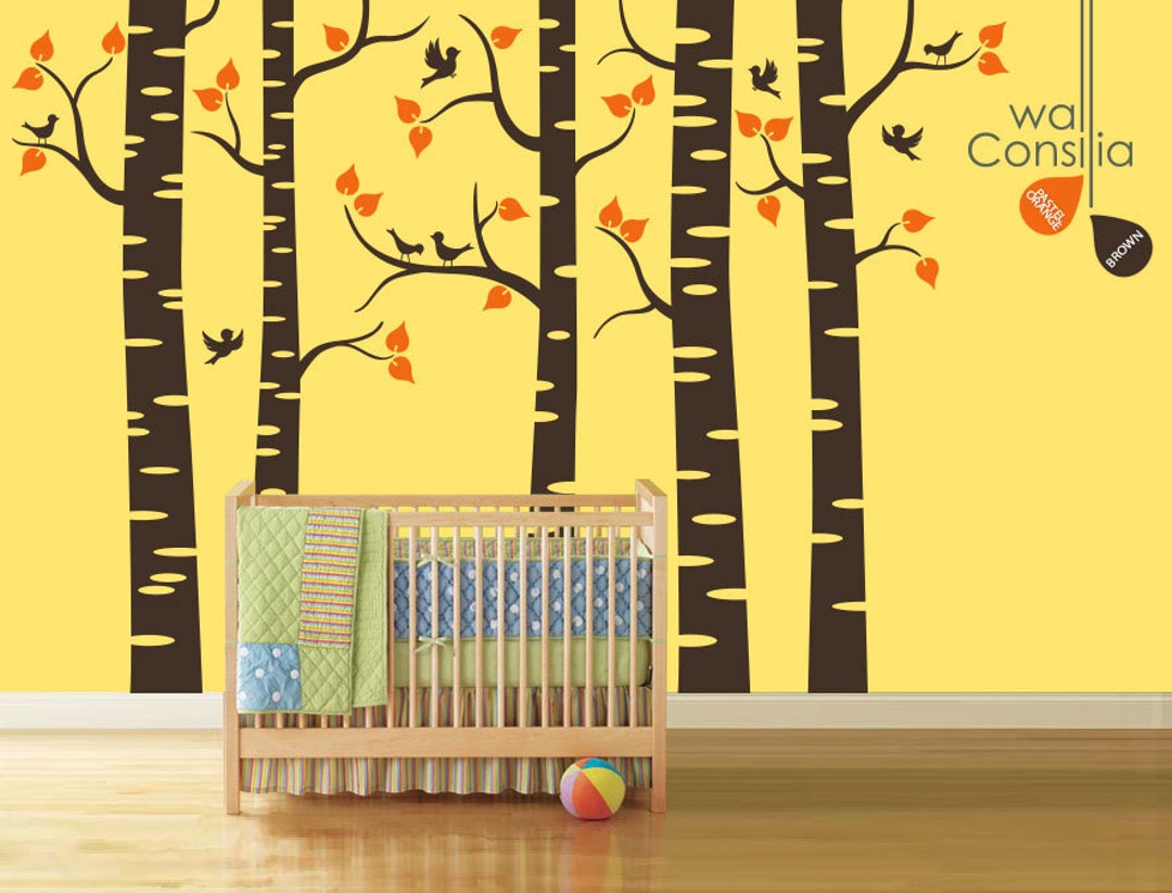 Baby Nursery Wall Decals Birch Trees Decal Tree Wall Decal Etsy