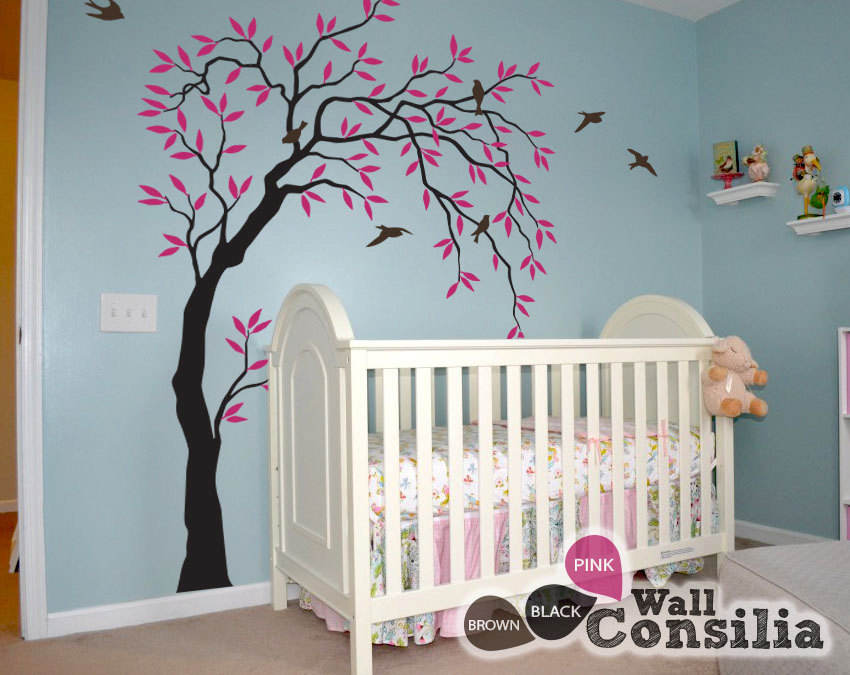 Baby Nursery Wall Decals Willow Trees Decal Tree Wall Etsy