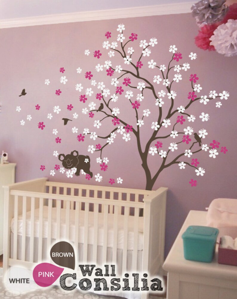 Baby Nursery Tree Wall Decals Large Cherry Blossom Tree Wall Etsy