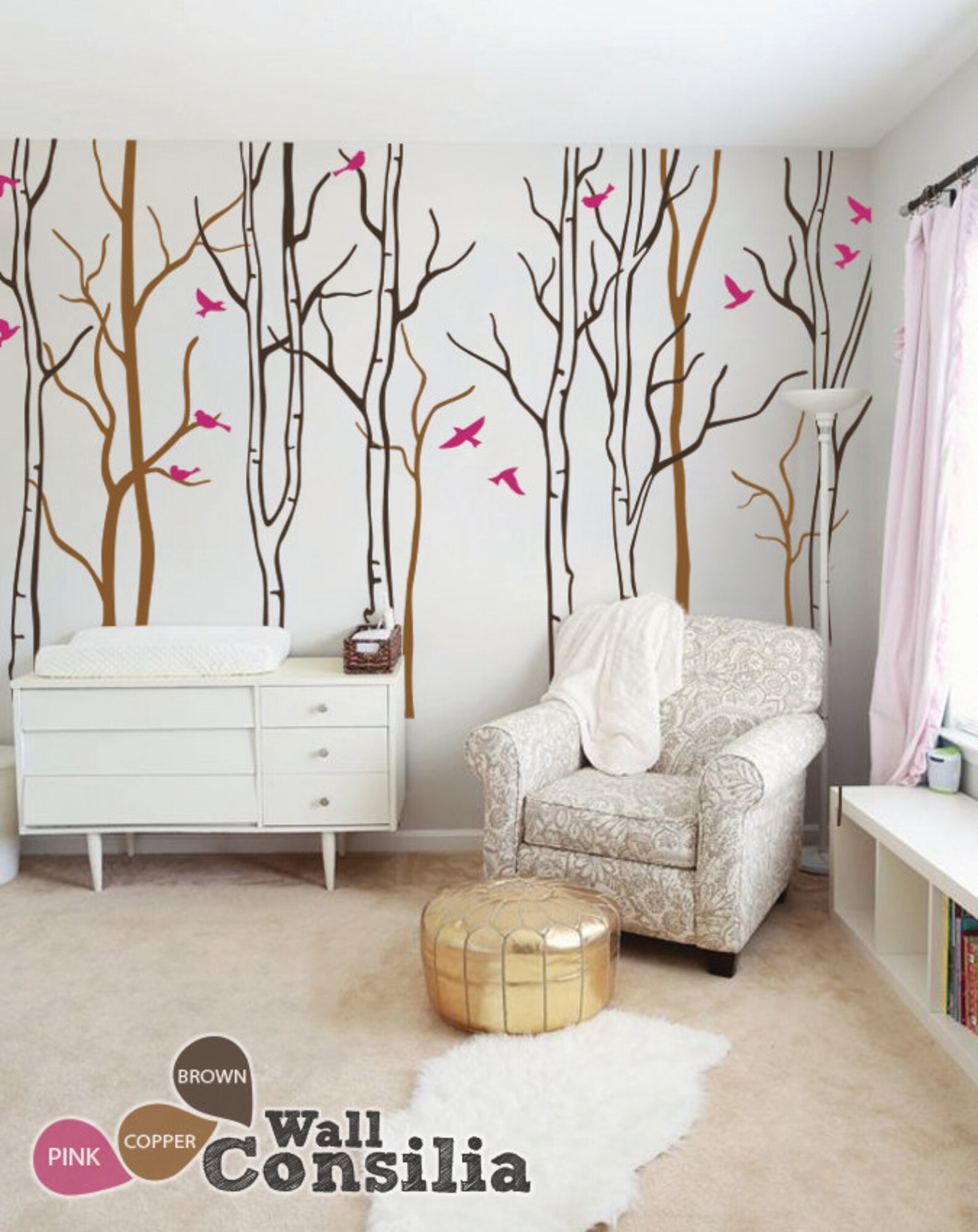 Baby Nursery Wall Decals Birch Trees Decal Tree Wall Decal Etsy