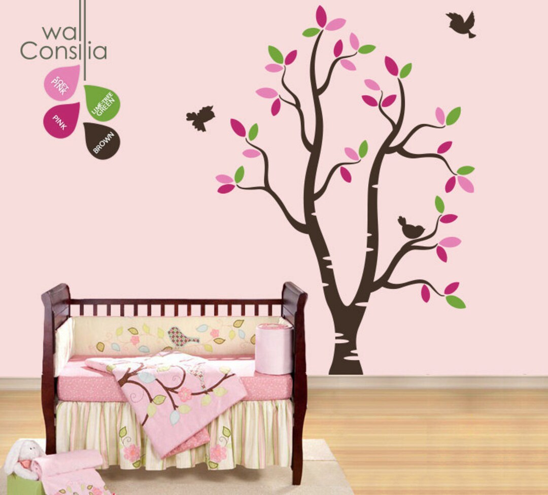 Baby Nursery Wall Decals - White Tree Wall Decal - Tree Wall Decals ...