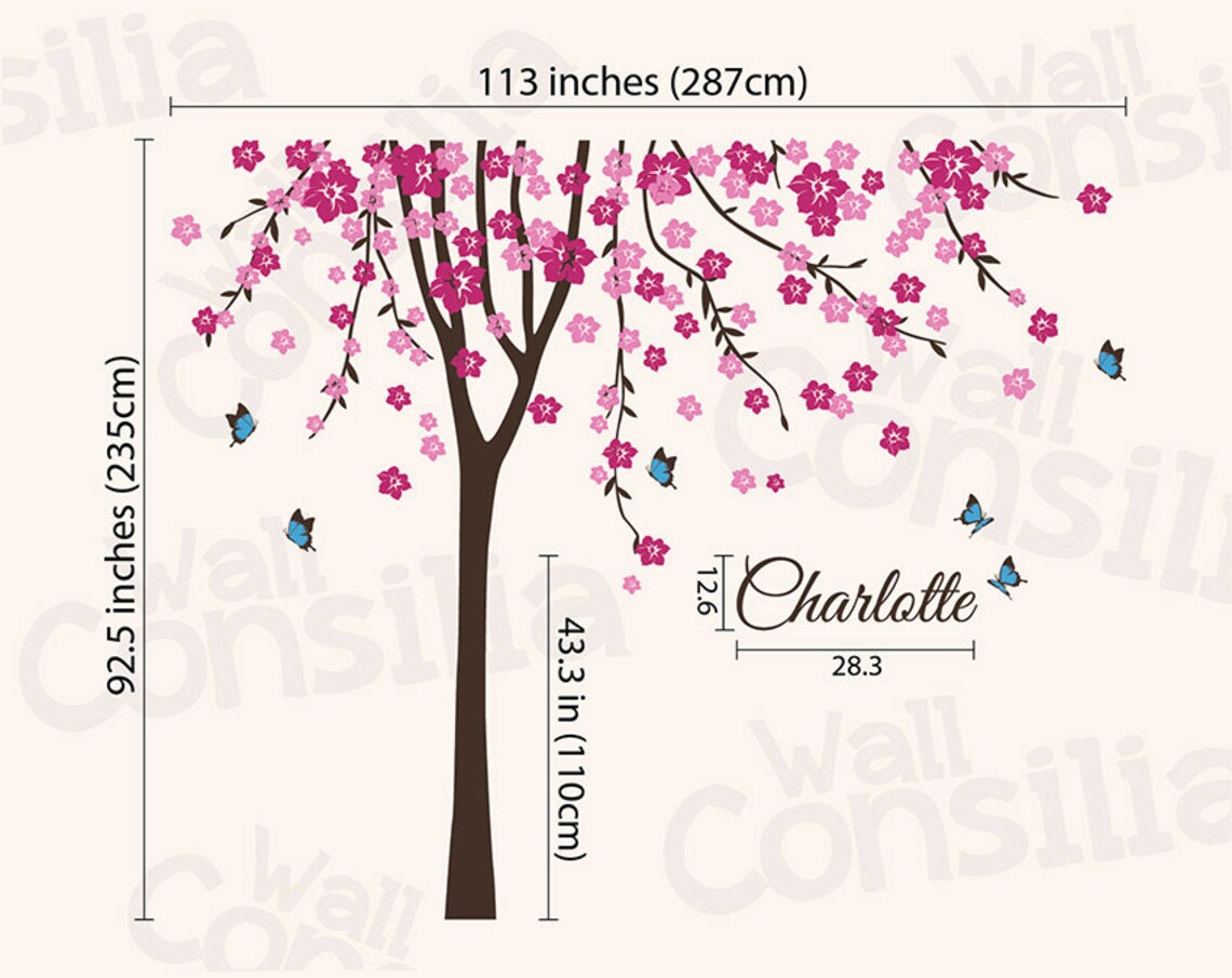 Baby Nursery Wall Decals Cherry Blossom Tree Wall Decal Tree Etsy
