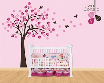 Baby Nursery Wall Decals - Cherry Blossom Tree Wall Decal -  Tree Decal - Large: approx 75" x 75" - K025