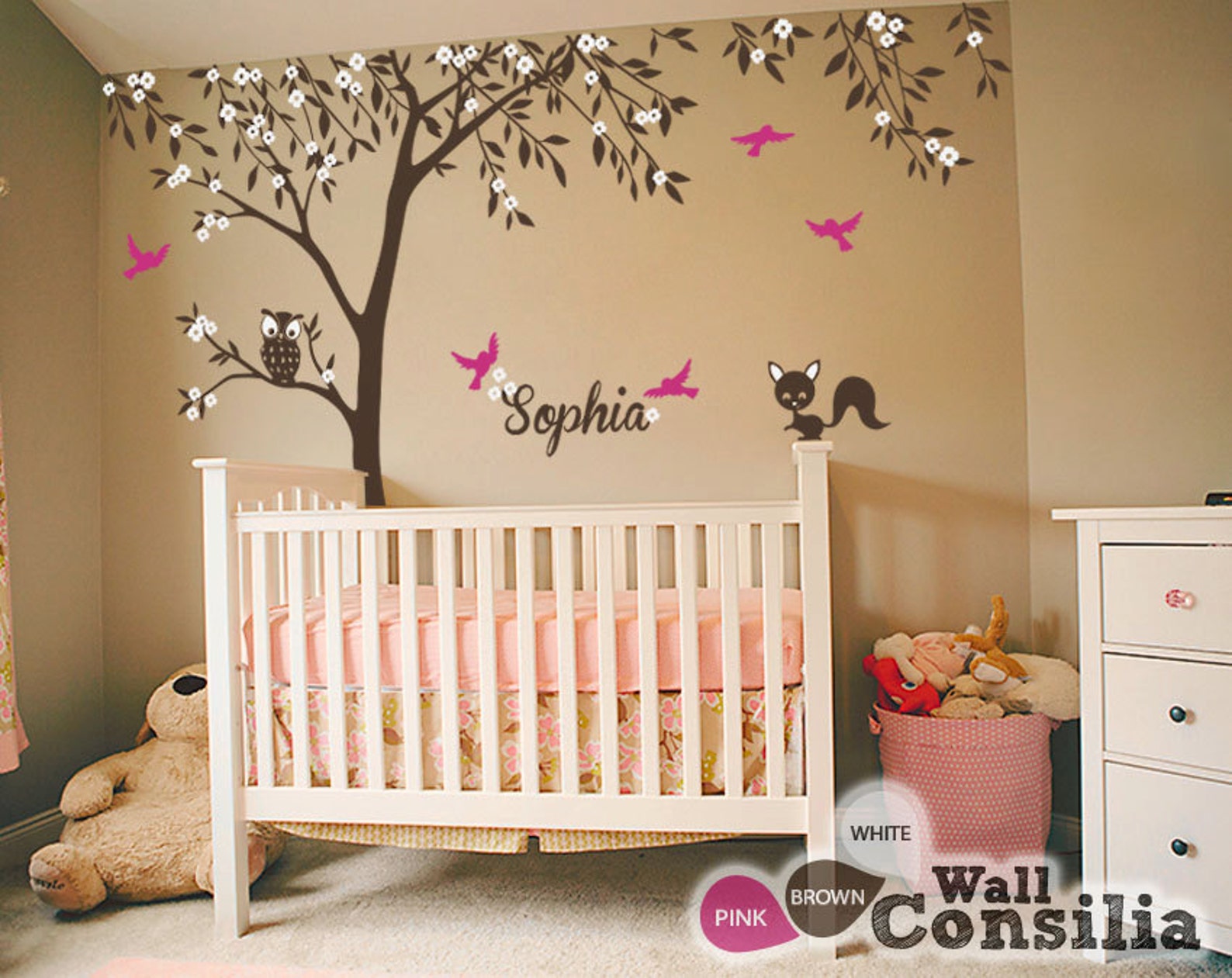 Baby Nursery Wall Decals Tree Wall Decal Tree Decal Owl Etsy