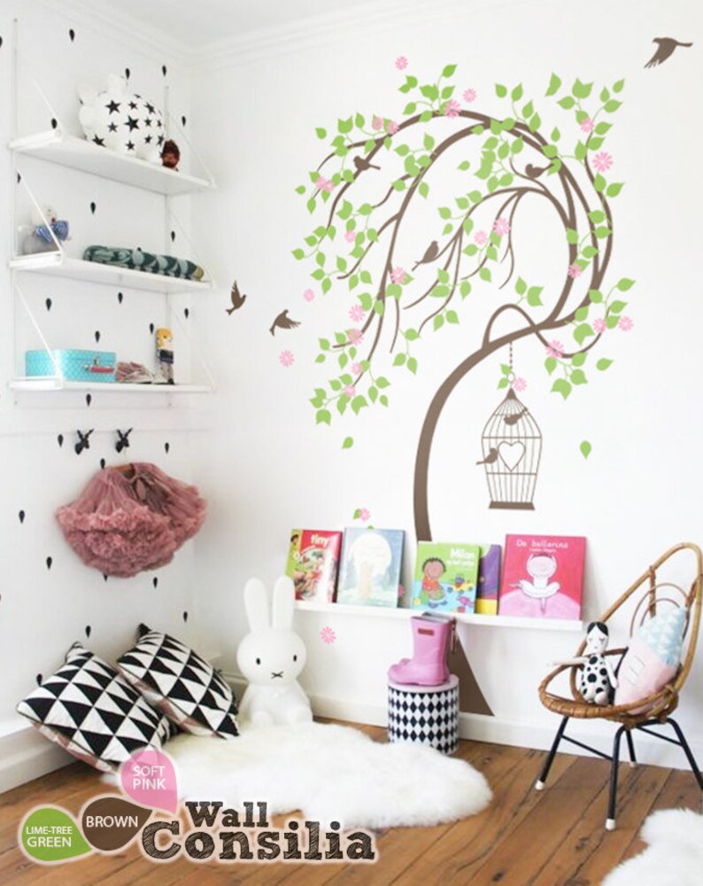 Baby Nursery Wall Decals Tree Wall Decal Kids Room Wall Cherry Etsy