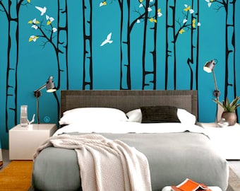 Baby Nursery Wall Decals - Birch Trees Decal - Tree Wall Decal - Tree Wall Decals - Tree Wall Decal - Large: approx 91" x 130" - KC041