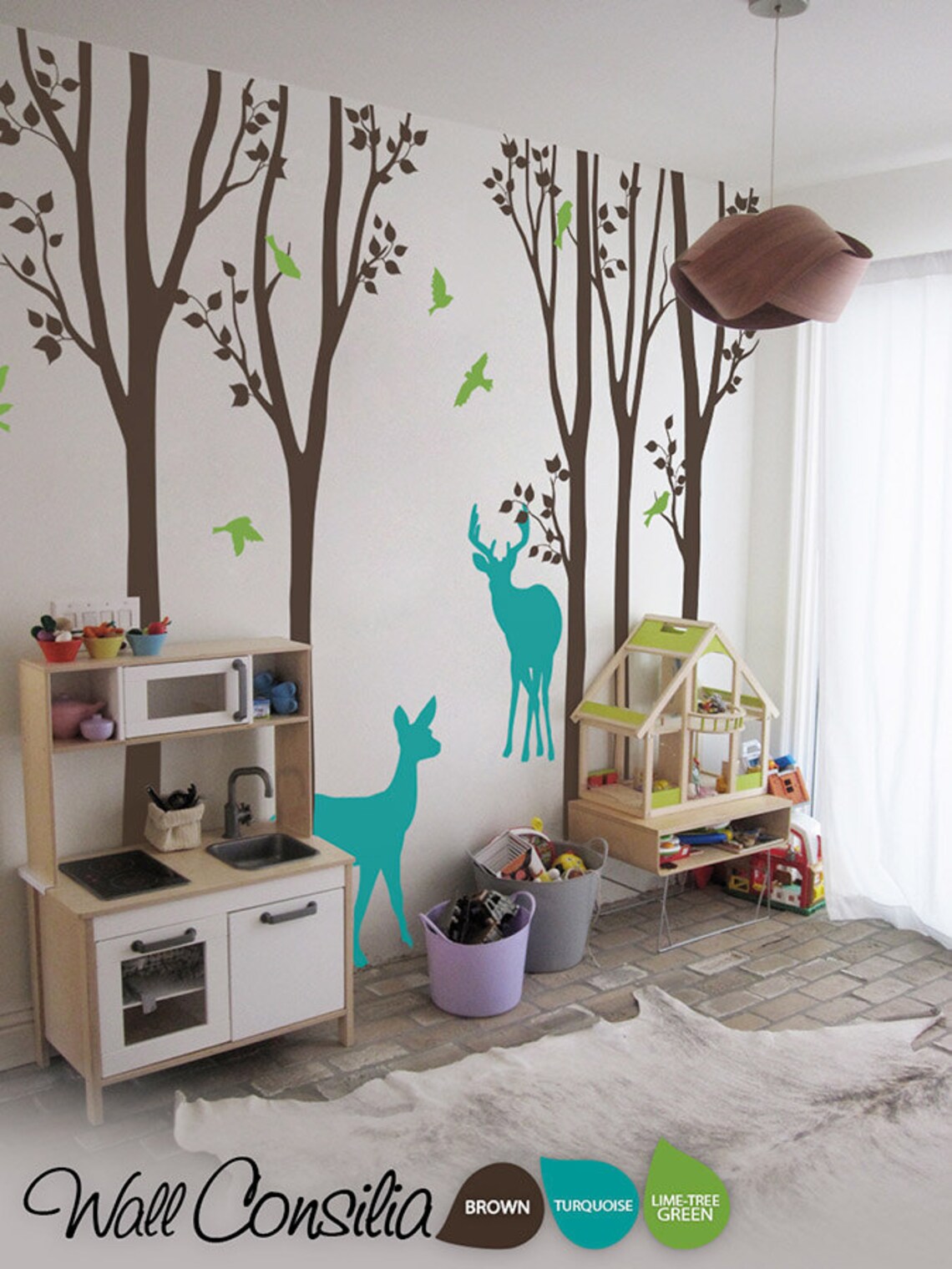 Baby Nursery Wall Decals Birch Trees Decal Tree Wall Decal Etsy