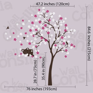 Baby Nursery Wall Decals Large blossom Tree Wall Decal Koala Decal Wall Art Sticker Mural Large: approx 85 x 76 KC013 image 2