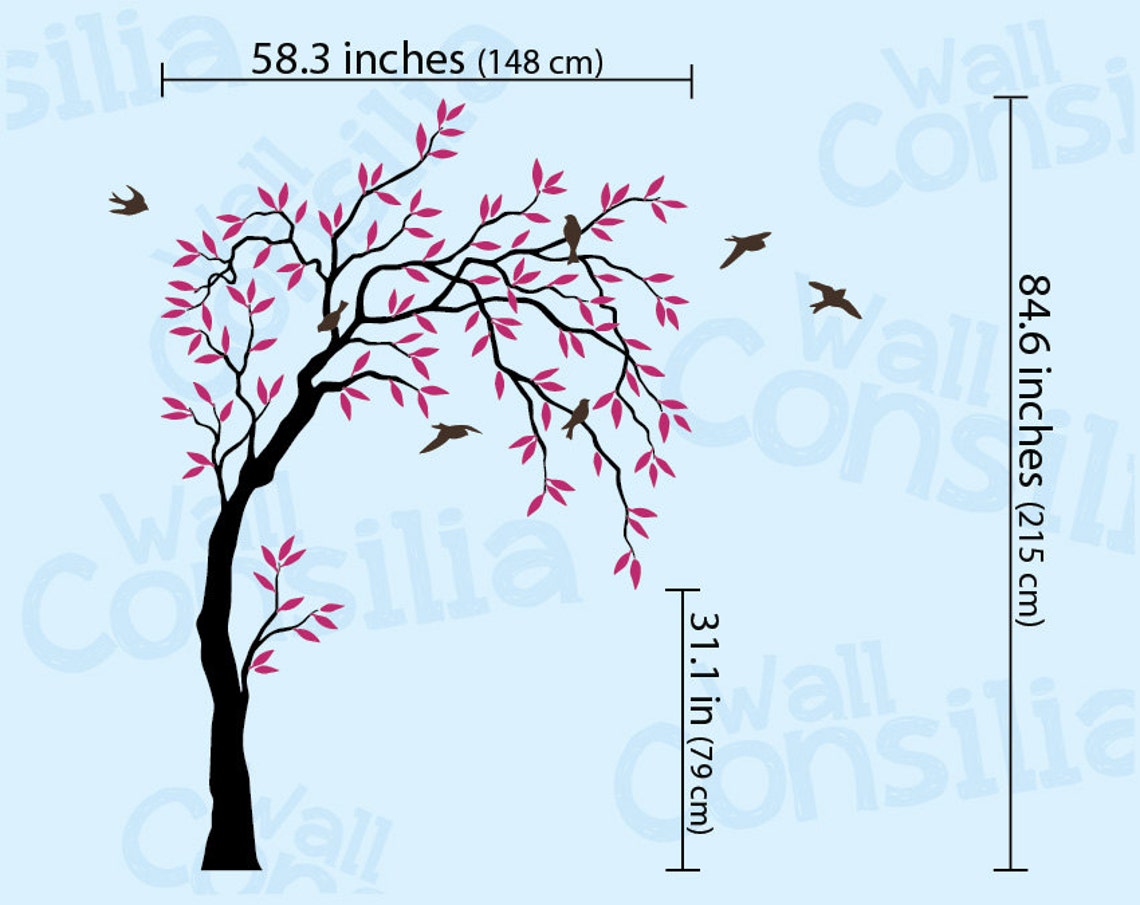 Baby Nursery Wall Decals Willow Trees Decal Tree Wall Etsy