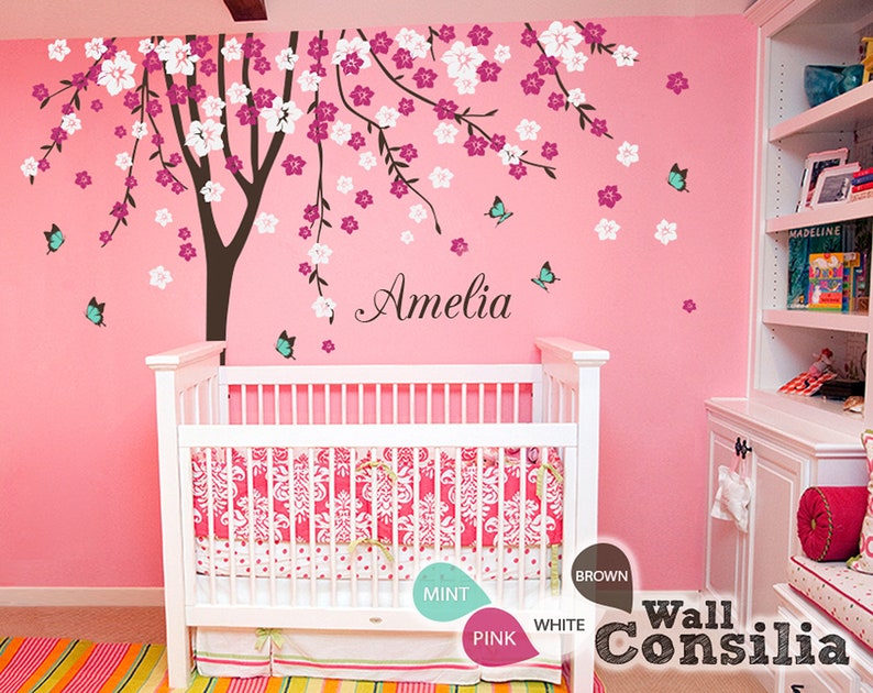 baby nursery wall decals cherry blossom tree wall decal tree | etsy