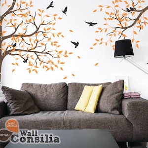 Tree Wall Decal Nursery Wall Decoration Tree Wall Sticker Corner Tree and Branch wall Mural decal KC043 image 1