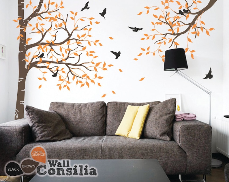 Tree Wall Decal Nursery Wall Decoration Tree Wall Sticker Corner Tree and Branch wall Mural decal KC043 image 1