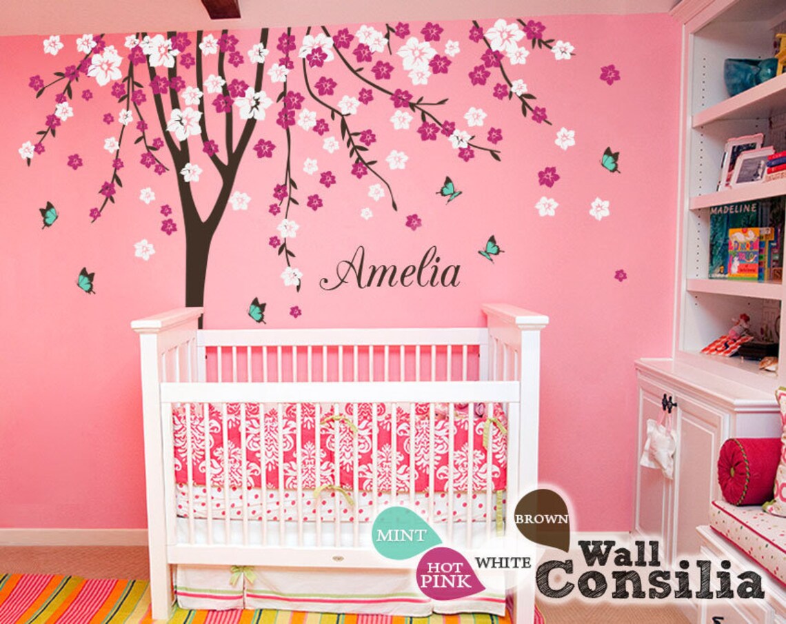 Baby Nursery Wall Decals Cherry Blossom Tree Wall Decal Tree Etsy