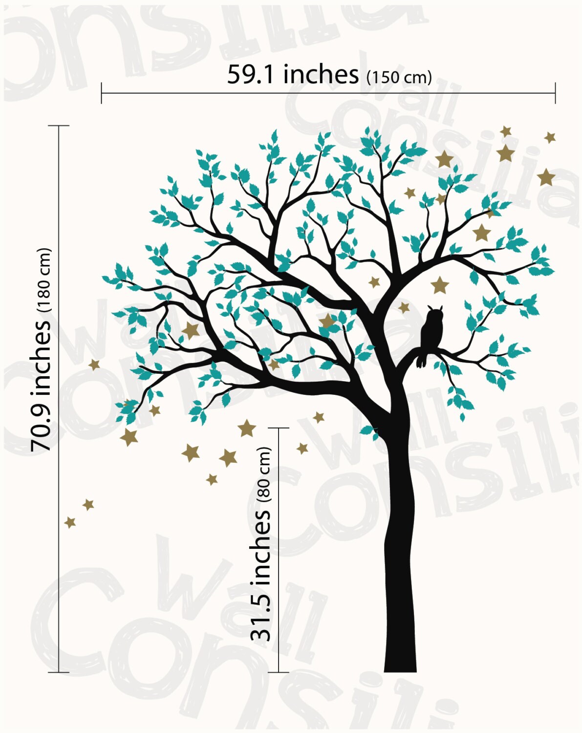 Baby Nursery Tree Wall Decal Wall Sticker Owl Tree Wall Etsy