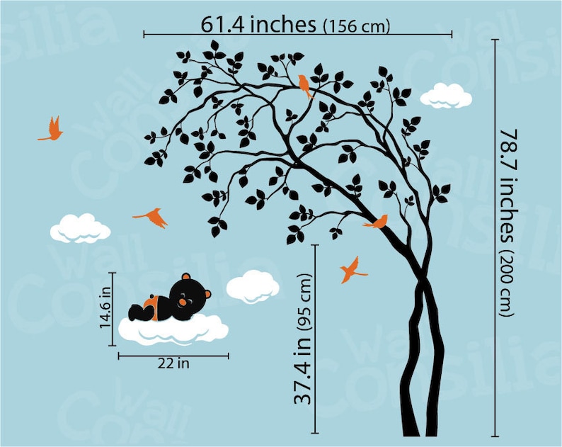 Baby Nursery Wall Decals Tree Wall Decal Tree Decal Etsy